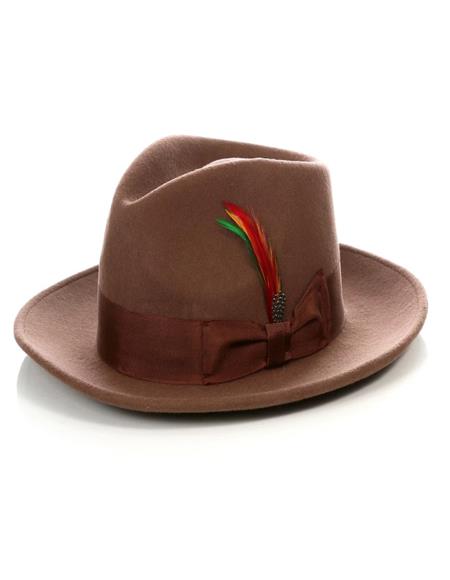 1920s Men's Hat - Gangster Hat - 20s Dress Hat Brown