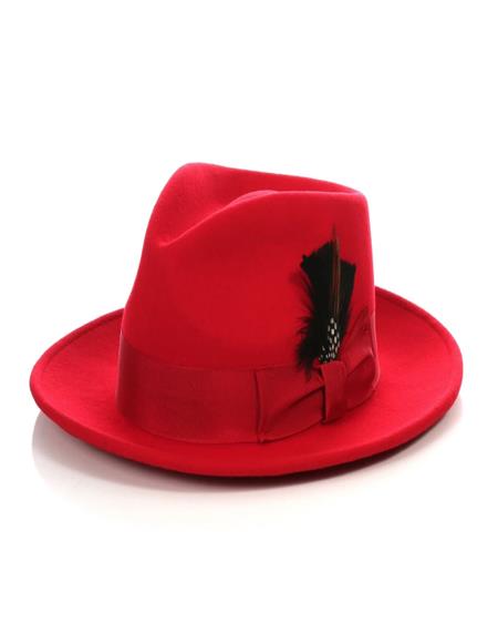 1920s Men's Hat - Gangster Hat - 20s Dress Hat Red