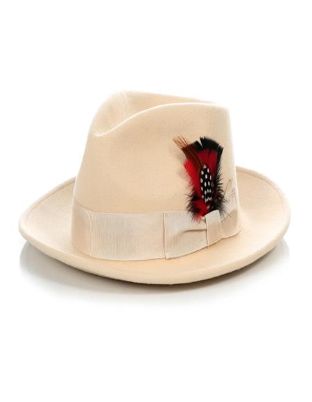 1920s Men's Hat - Gangster Hat - 20s Dress Hat Light Tan