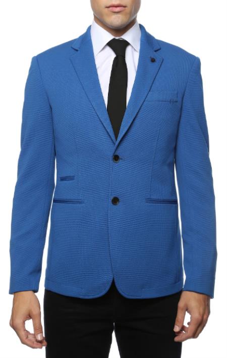 Men's Blue Blazer - Blue Sport Coat  - Casual Slim Fit Blazer