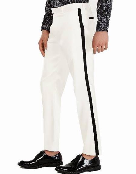 Tuxedo Pants - Flat Front Pants Off-White