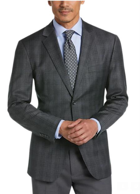 Style#-B6362 Charcoal Grey Blazer - Plaid Gray Blazer