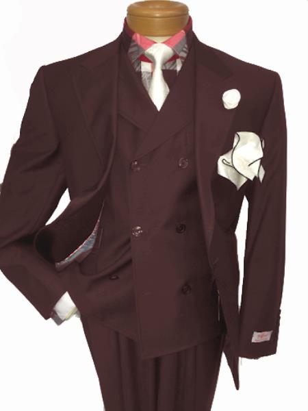 Men's Two Button Single Breasted Notch Lapel Suit Brown