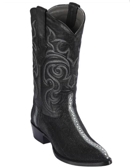 Los Altos Boot - Cowboy Boot - Stingray Boot - J Toe Boot - Western Boot Black