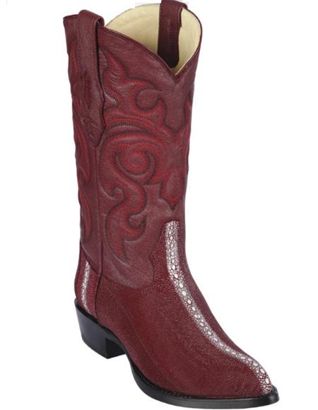 Los Altos Boot - Cowboy Boot - Stingray Boot - J Toe Boot - Western Boot Burgundy