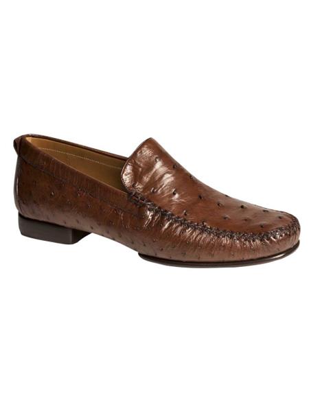 Men's Mezlan Genuine Ostrich Soft and Shoes Tabac