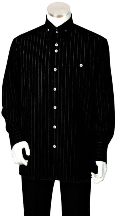Long Sleeve Walking Suit - Casual Suits For Men + Mens Leisure Suit + Black