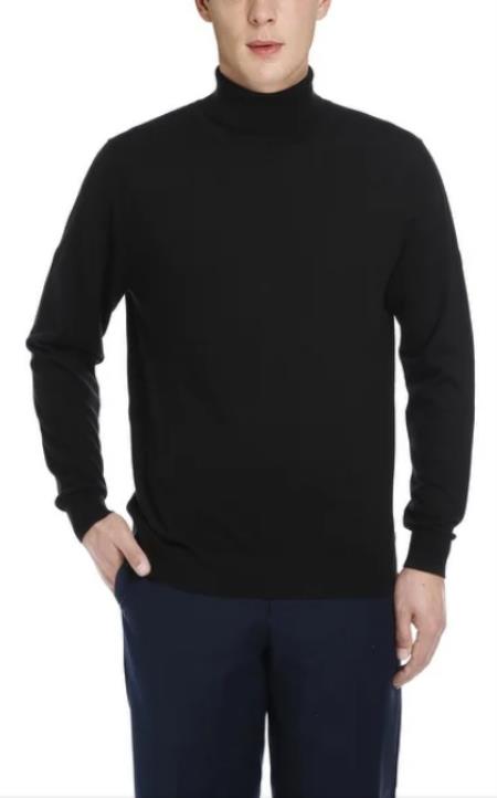 Mens Luxuriously Soft Cashmere Crewneck Sweater Black