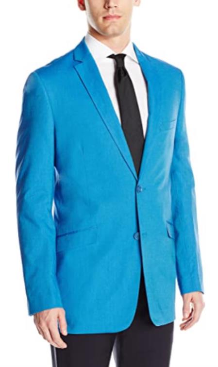 Mens Chambray Sportcoat - Chambray Blazer - Summer Cotton Blazer Blue