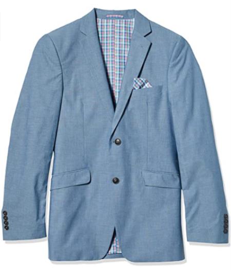 Mens Chambray Sportcoat - Chambray Blazer - Summer Cotton Blazer Blue