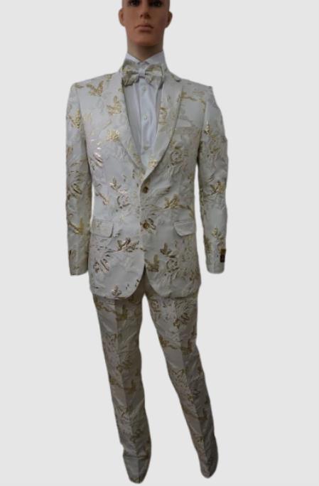 Prom Tuxedo For Men - Rose White Prom Suit