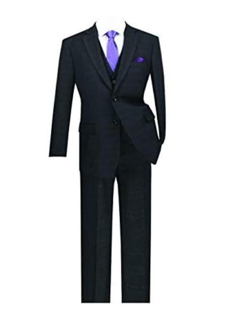 Plaid Vested Suit - Windowpane Suit