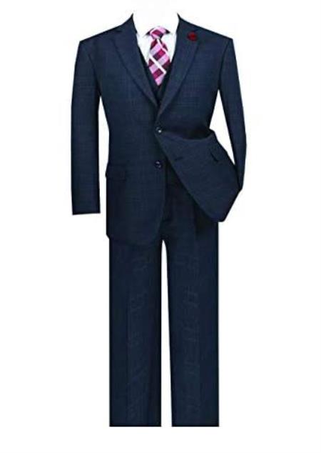 Plaid Vested Suit - Windowpane Suit