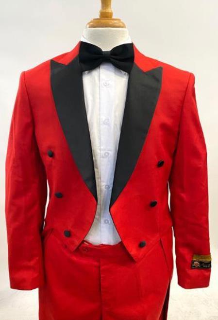 Double Breasted 6-Button Peak Label Tailcoat suit Tuxedo