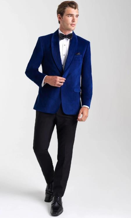 Style#-B6362 Velvet Blazers - Velvet Tuxedos - Mens Blazers - Shawl Collar Dinner Jacket