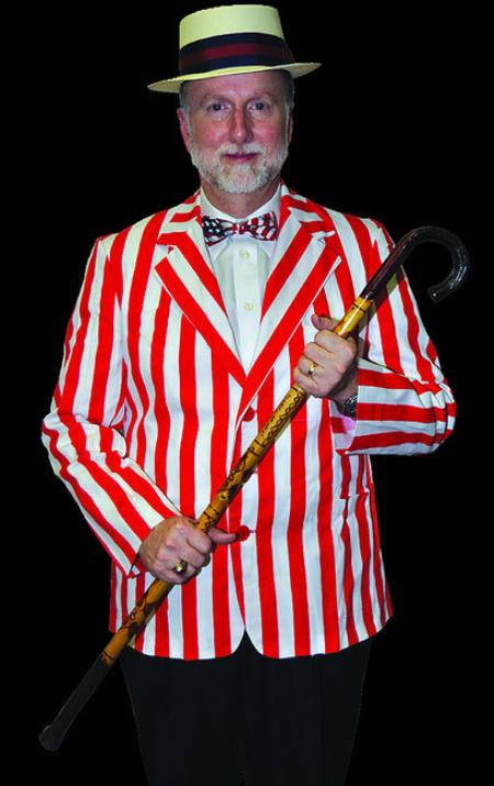 Style#-B6362 Roaring 20s Blazer Red and White Striped Halloween Costume