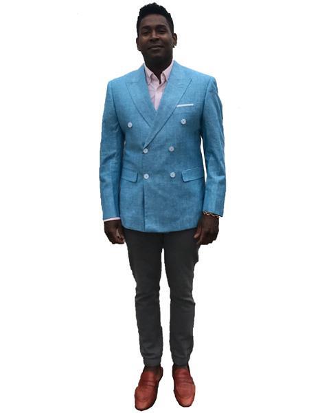 Light Blue Linen Suit