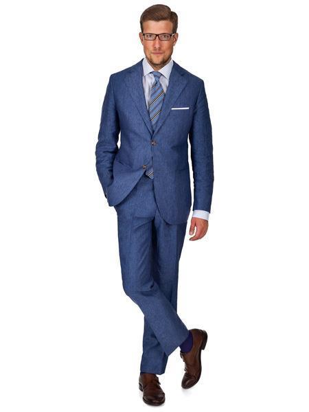 Notch Lapel Two-Button Sky Blue Angelico Dress Suit
