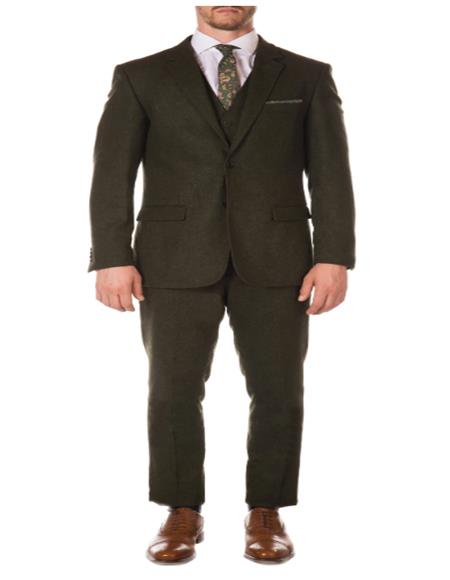 Mens Green Tweed Suit - Green Suit - Winter Fabric Heavy Suit