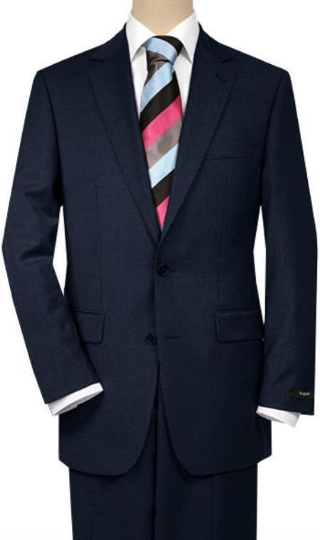 Suits For Big Belly Solid Navy Blue