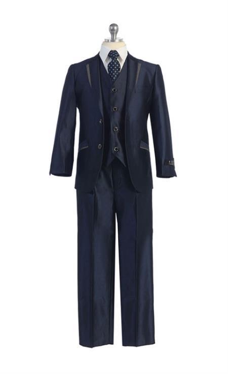 Toddler Navy Blue Suit - Boys Navy Blue Suit - Kids Navy Blue Suit