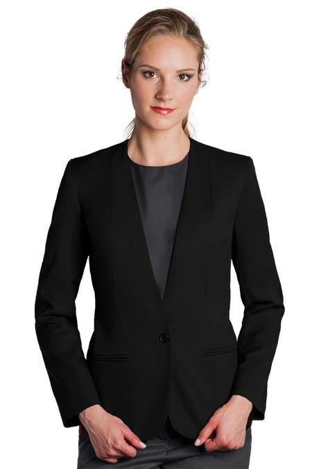 One Button Solid Pattern Women Black Blazer - Womens Black Tuxedo