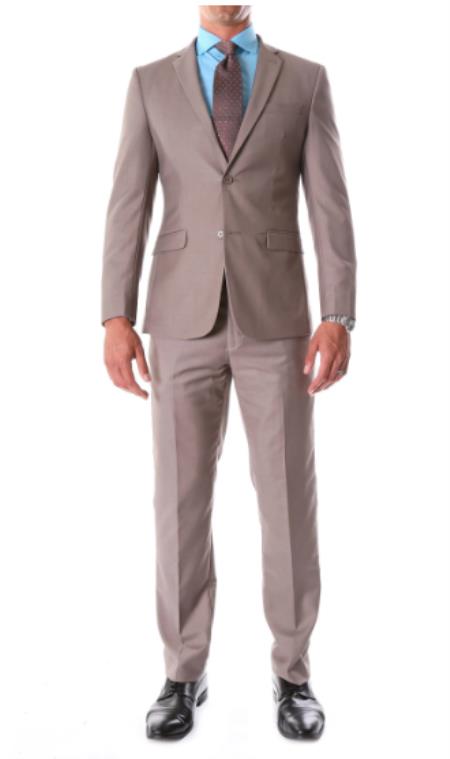 Dark Tan Wedding Suit - Taupe Color Wedding Suit - Groomsmen Suit