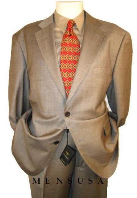 Tan ~ Taupe ~ Light Brown - Textured Pin Dots Pattern Mens Houndstooth Suits - Patterned Suits
