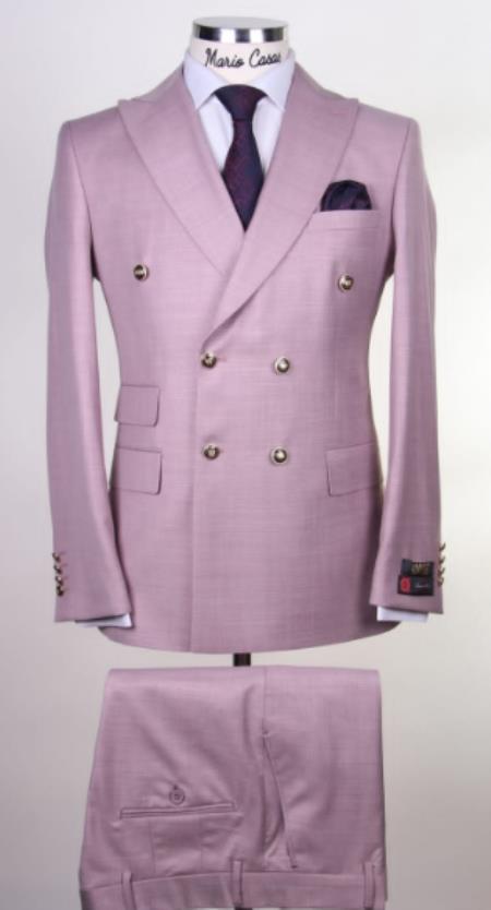 Mens Lilac Double Breasted Blazers - 100% Wool Double Breasted Sport Coat