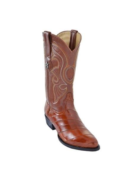 Mens Eel Cowboy Boot - Cognac Boot