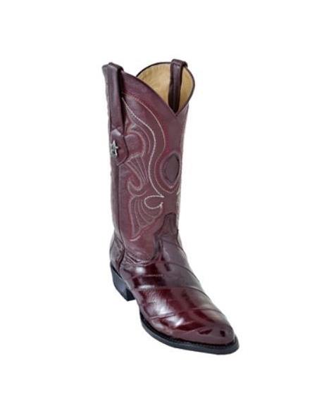   Mens Eel Cowboy Boot - Burgundy Boot