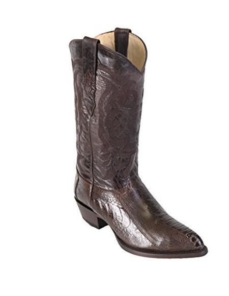 Mens Ostrich Leg Cowboy Boot - Brown Boot