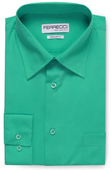 Mens Dress Shirt Turquoise Green