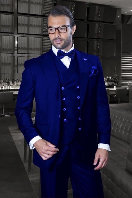 Mens French Blue Suit