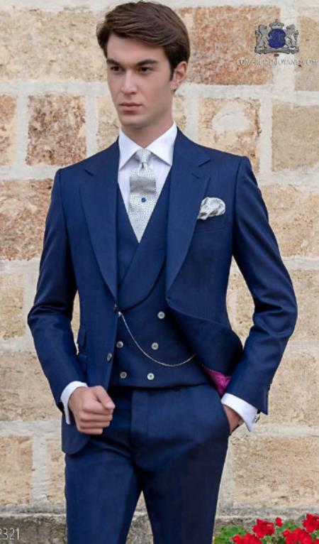 One Chest-Pocket Notch Lapel Wedding Wedding Suit