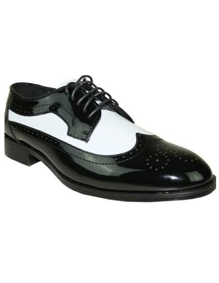 Men's Black And White Jean Tuxedo Shoes