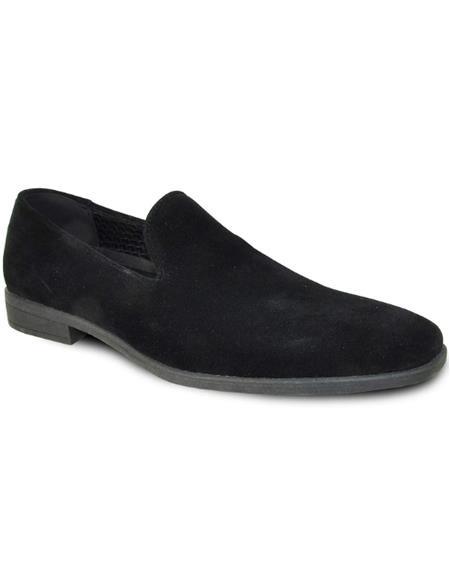 Men's Black Suede Tuxedo Shoes