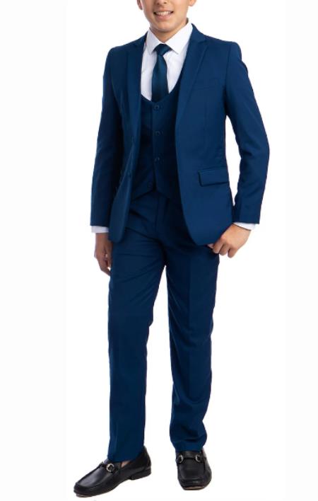 Designer Boys Suit - Designer Kids Indigo Blue Suit