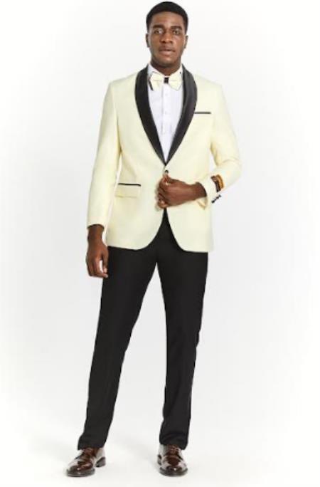 Big And Tall Tuxedo Paisley Tuxedo Sparkling Blazer - Ivory Floral Sport Coat
