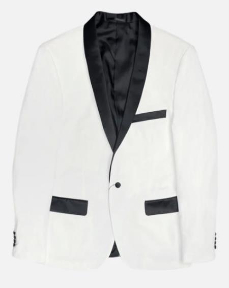 Style#-B6362 Velvet Blazer in White