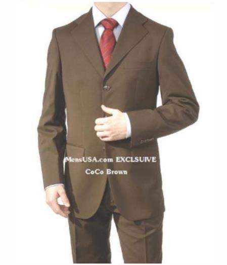 48 Short Suit - Mens Dark Brown Suits 48s