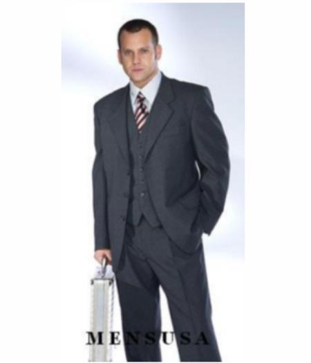 Mens 36 Long Suit - Size 36L Charcoal Gray Suit
