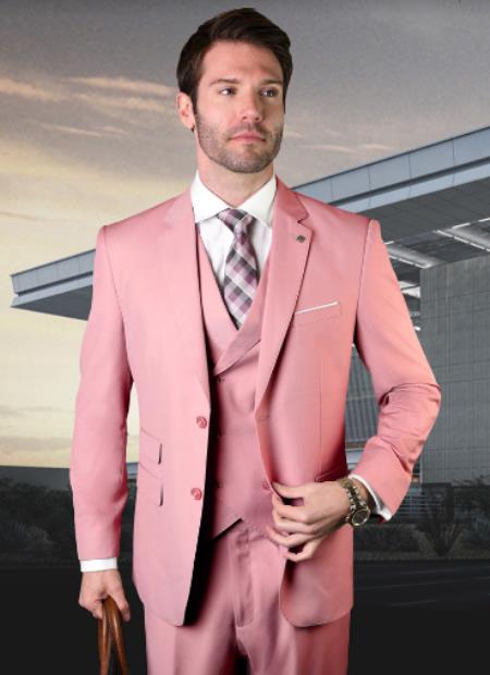 Blush Suit - Pink Tuxedo Suit - Prom Wedding Tuxedo Vested Suit