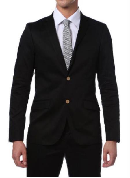 Mens Cotton Fabric Suit - Black Suit For Summer