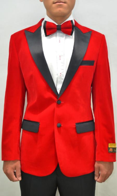 Red Mens Big and Tall Velvet Blazer - Velvet Sport Coat