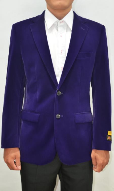 Purple Mens Big and Tall Velvet Blazer - Velvet Sport Coat