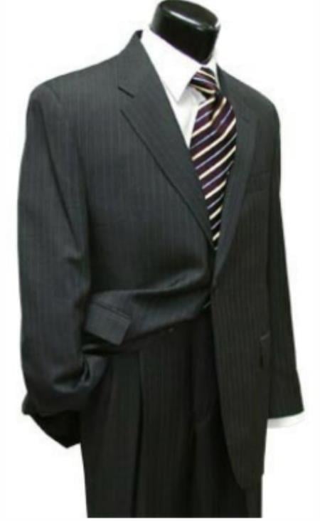 46r Suit Size - Dark Gray Stripe Mens Suits 46r