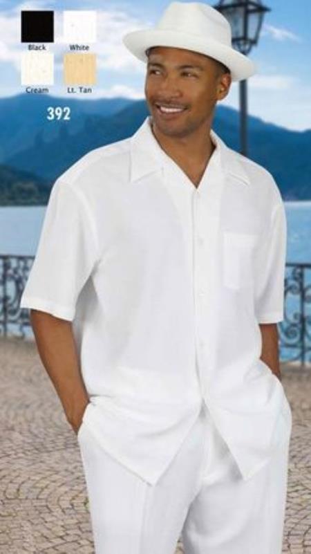 Mens Linen Walking Suit - White Summer Outfit - Mens Linen Suit