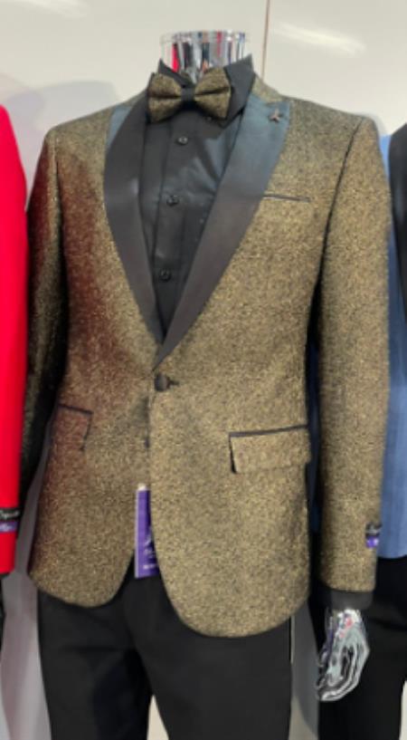 Retro Paris Suits Mens Suit Gold