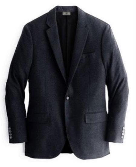 Black Mens Winter Blazer - Cashmere and Winter Fabric Dress Jacket